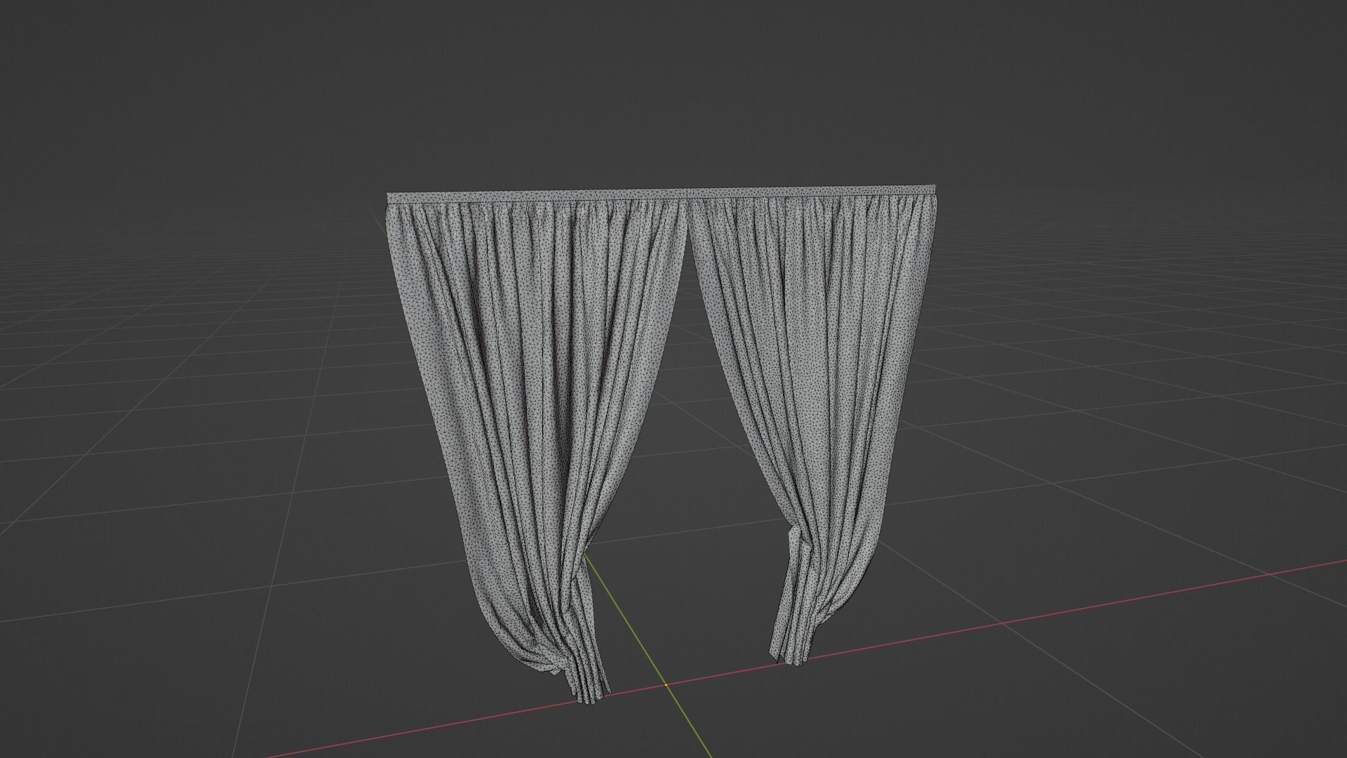Curtain Low-poly 3D model_7