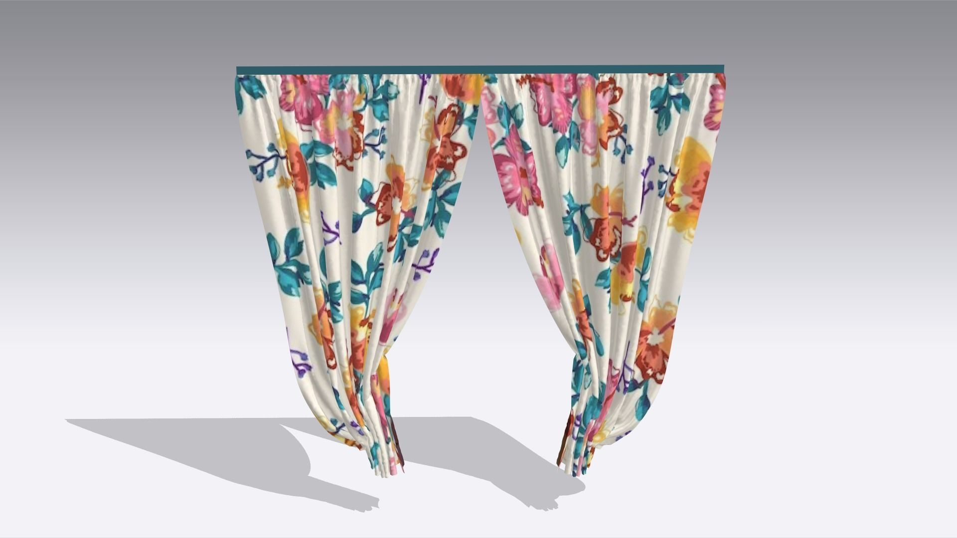 Curtain Low-poly 3D model_4