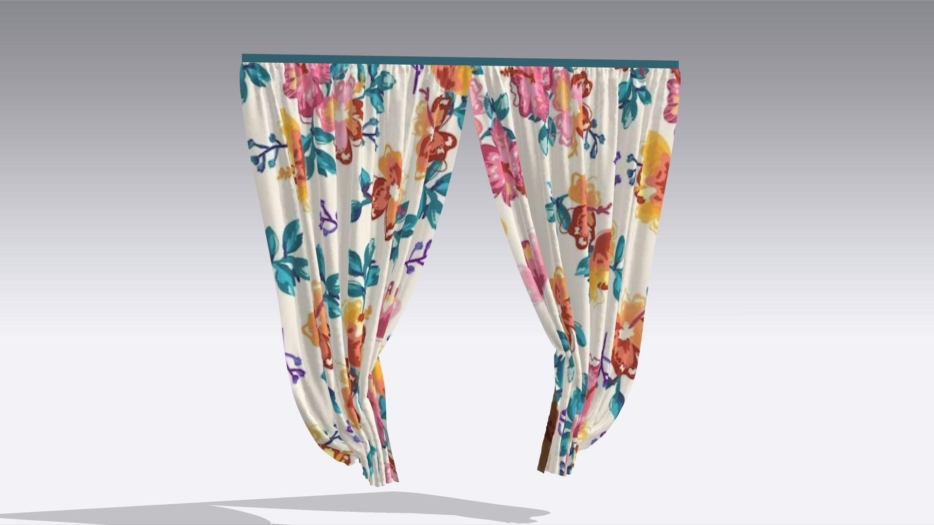 Curtain Low-poly 3D model_5