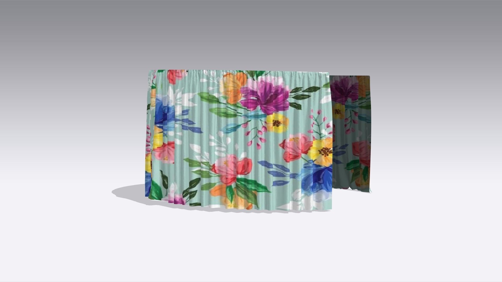 Curtain Low-poly 3D model_5