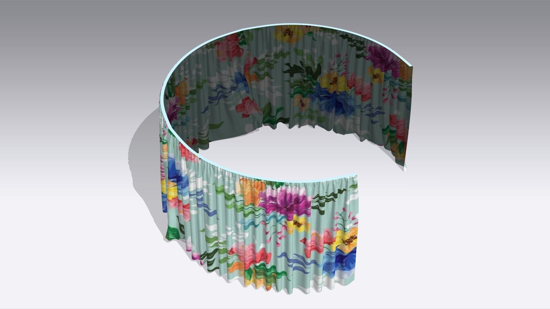 Curtain Low-poly 3D model_3