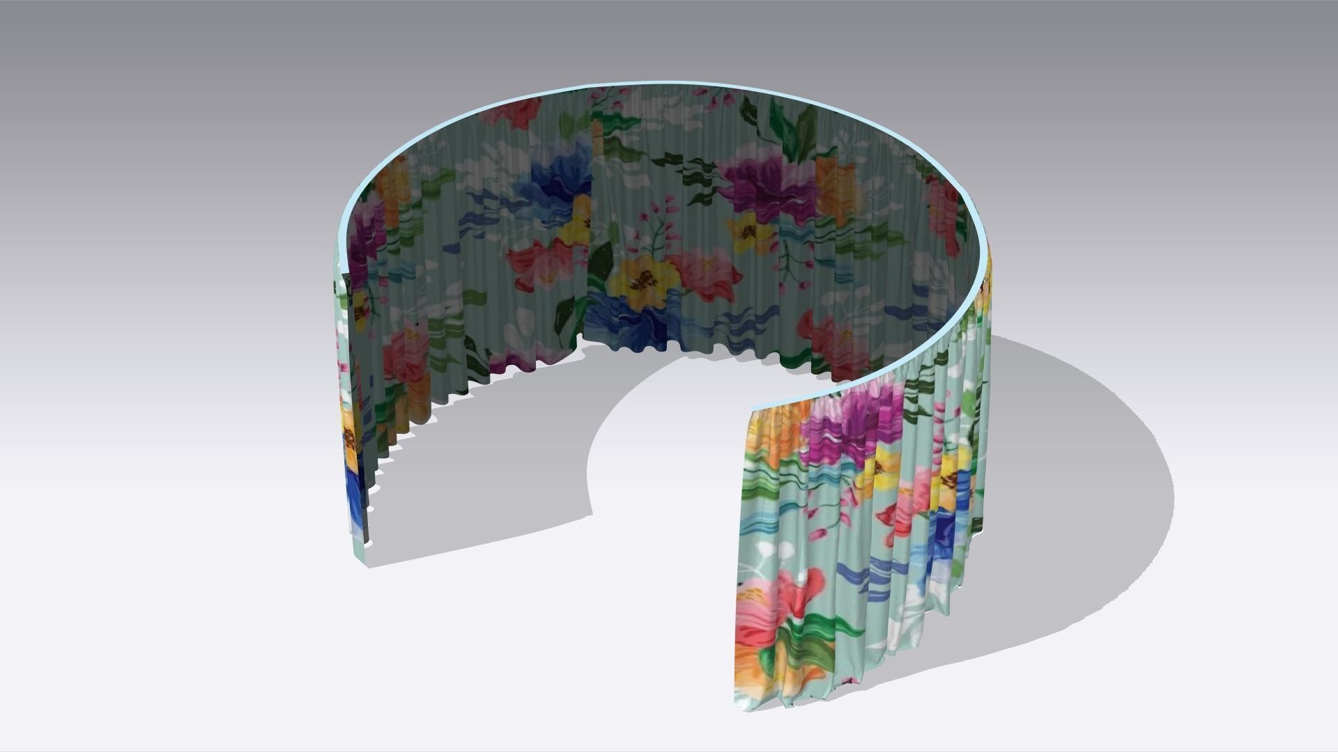 Curtain Low-poly 3D model_4