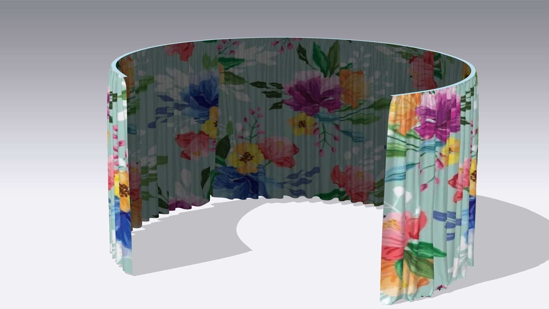 Curtain Low-poly 3D model_1