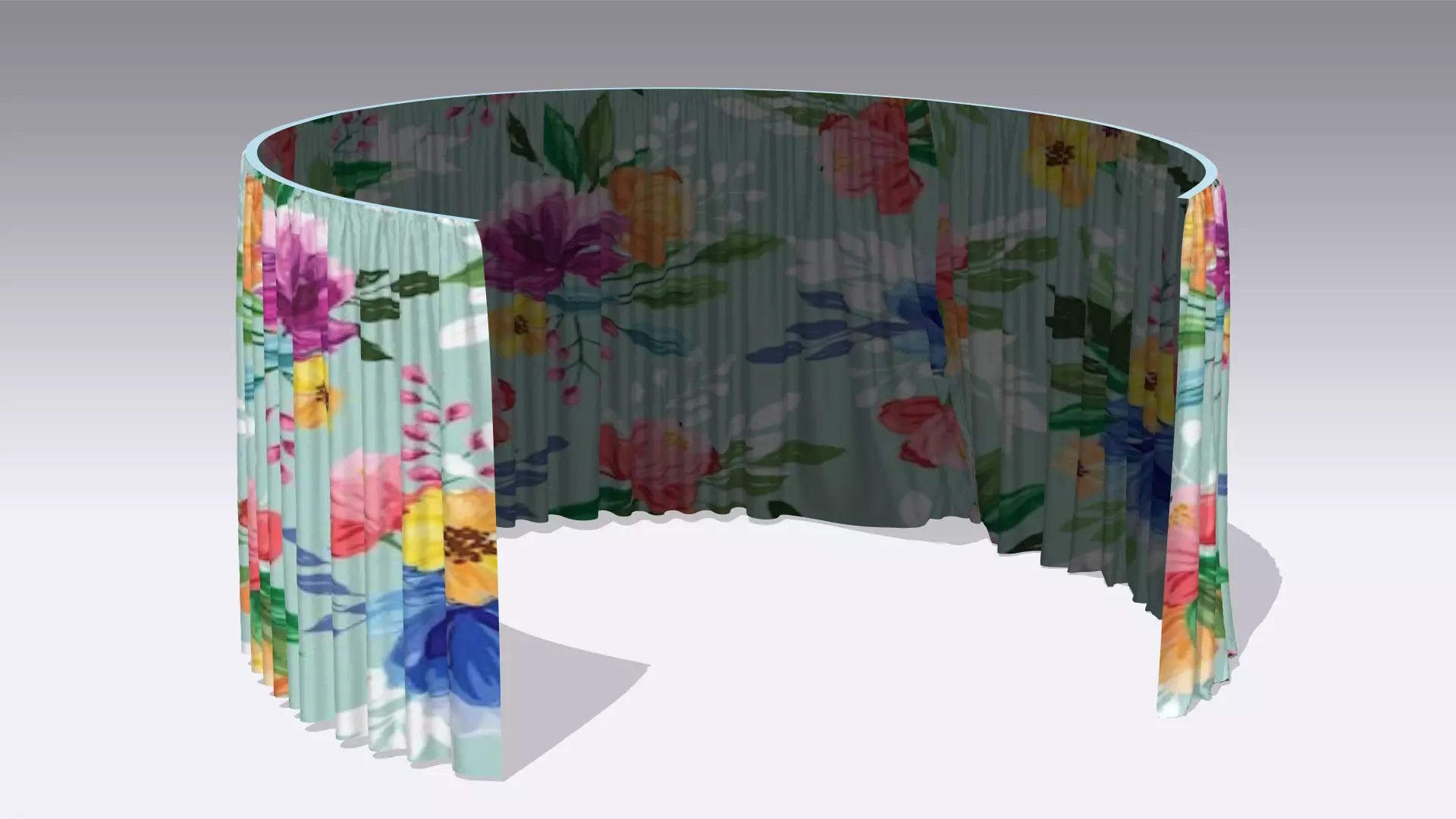 Curtain Low-poly 3D model_0