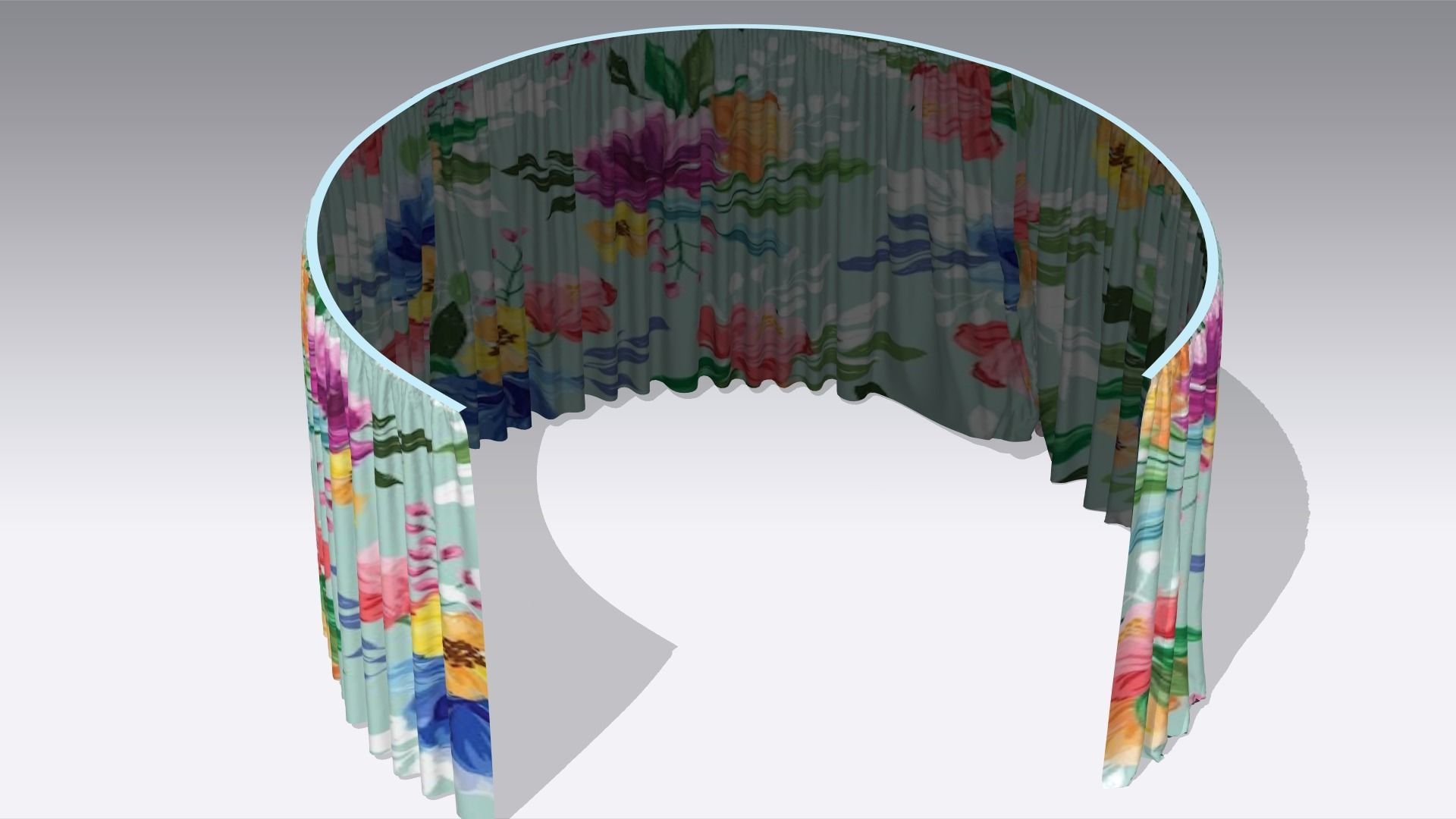 Curtain Low-poly 3D model_2