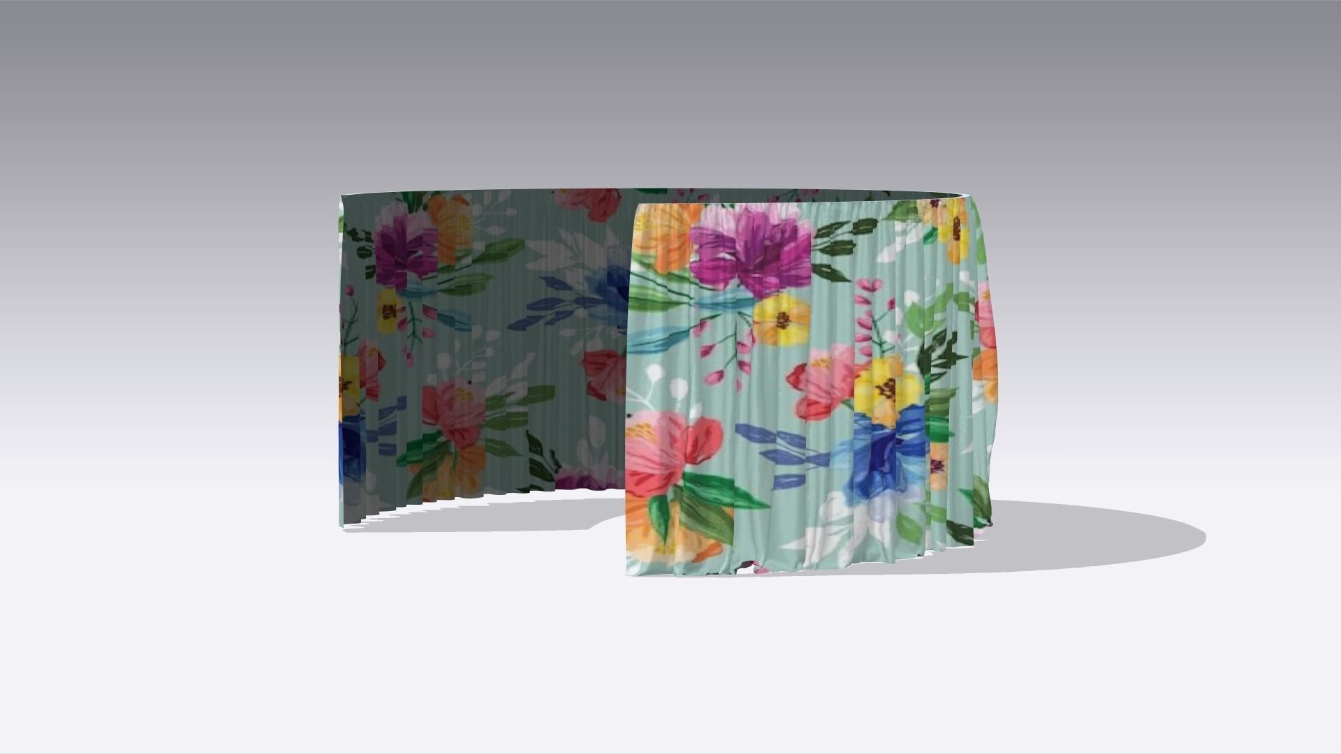 Curtain Low-poly 3D model_6