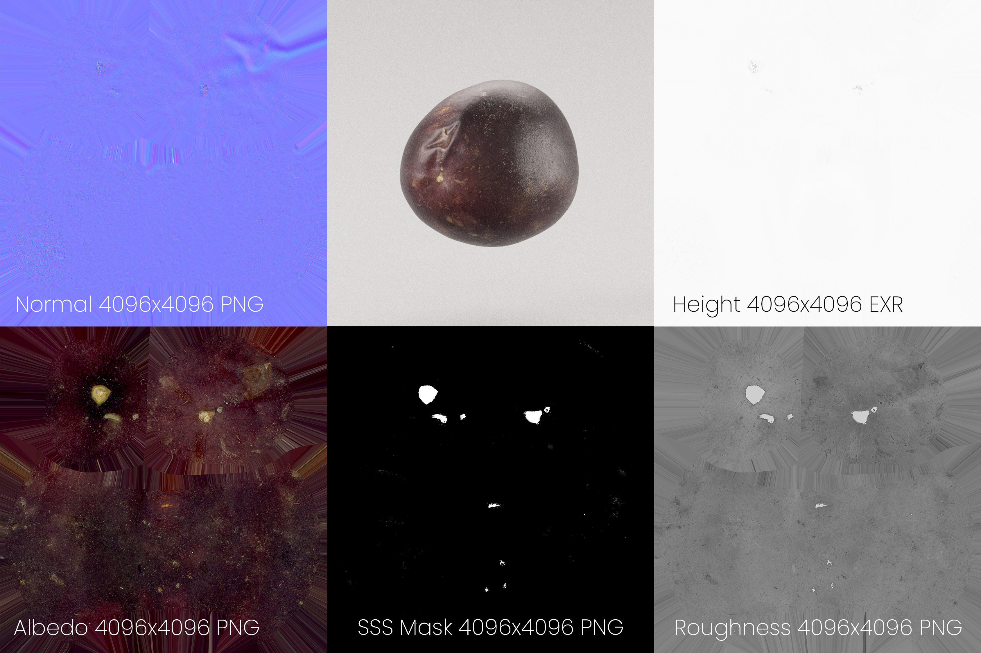 Passion Fruit Photoscan Low-poly 3D model_8