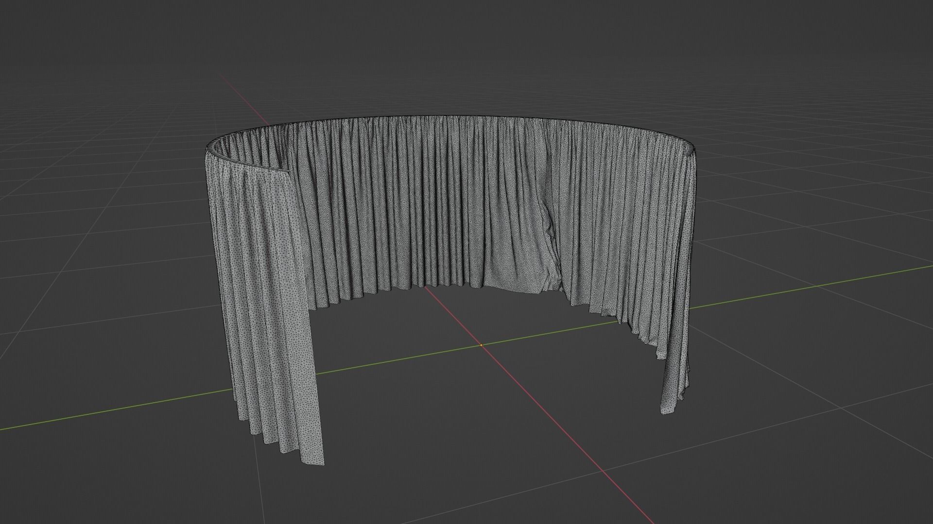 Curtain Low-poly 3D model_7