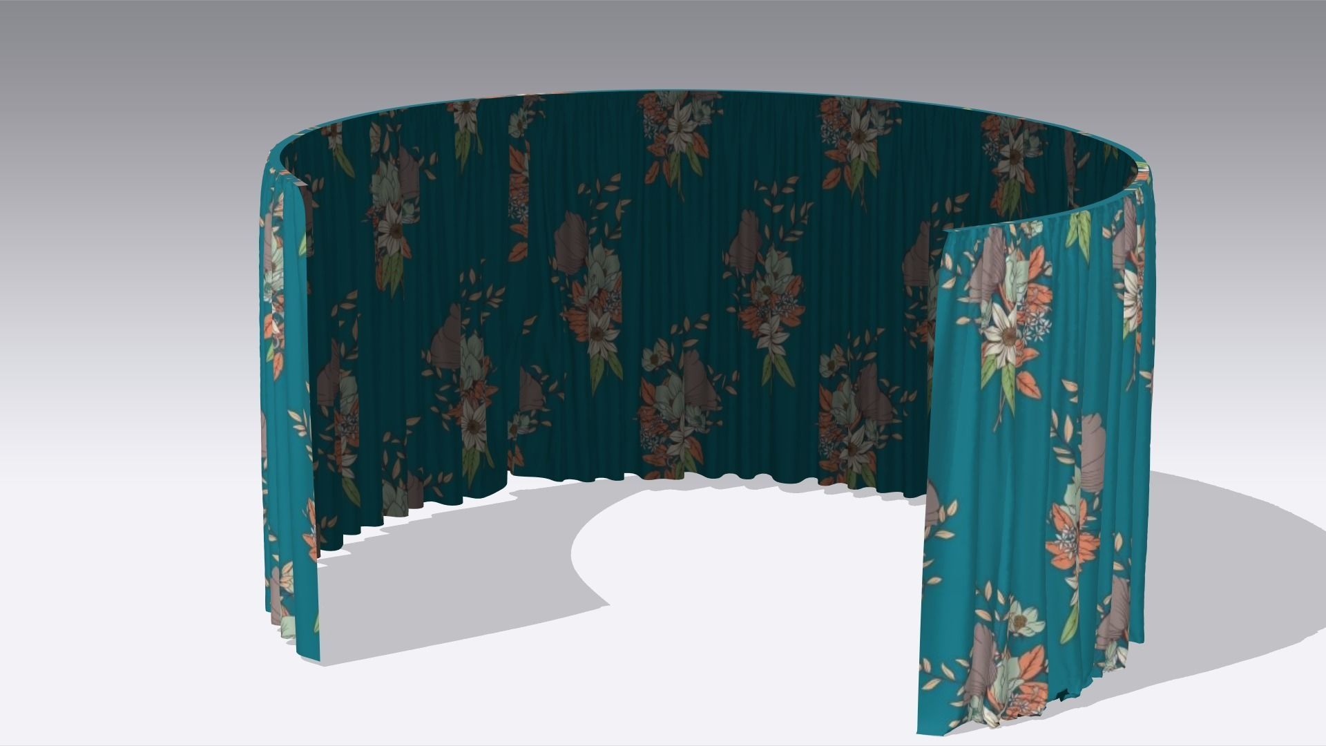 Curtain Low-poly 3D model_2