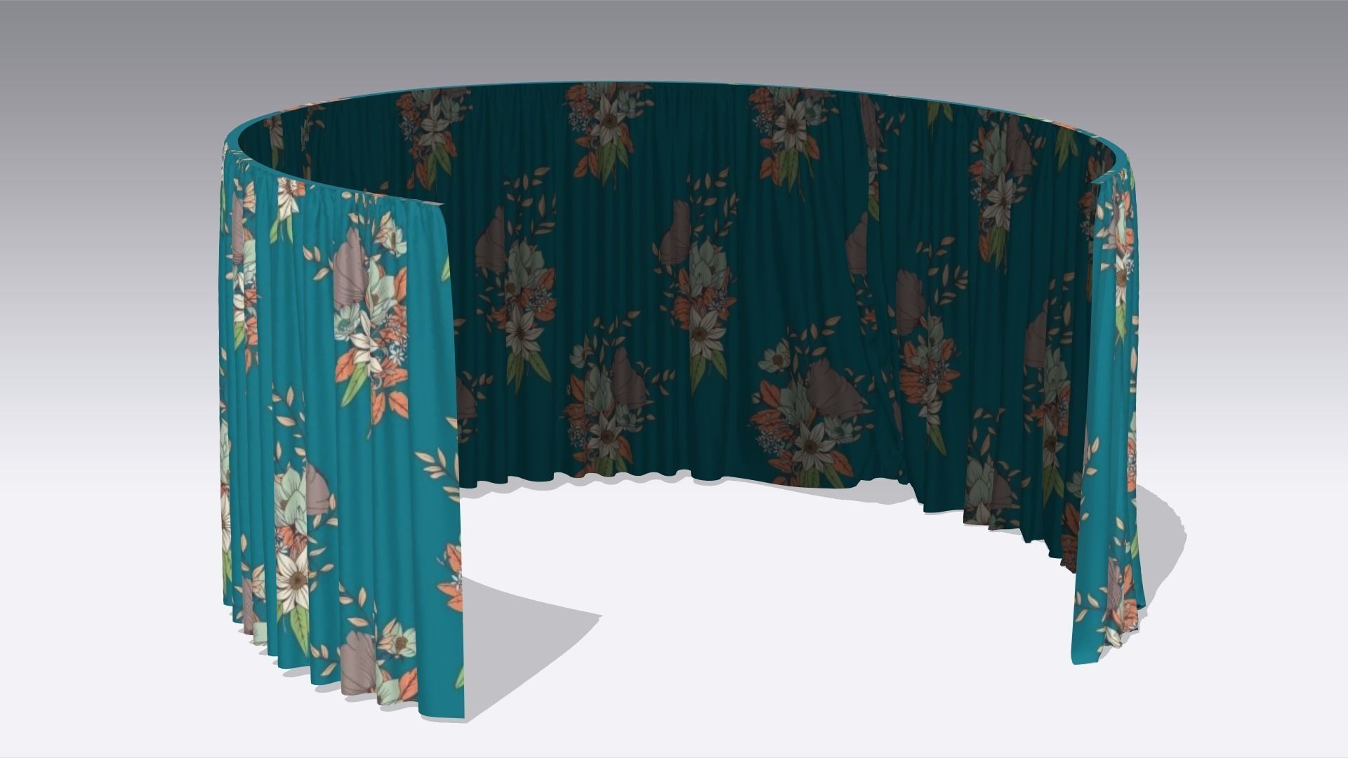 Curtain Low-poly 3D model_1