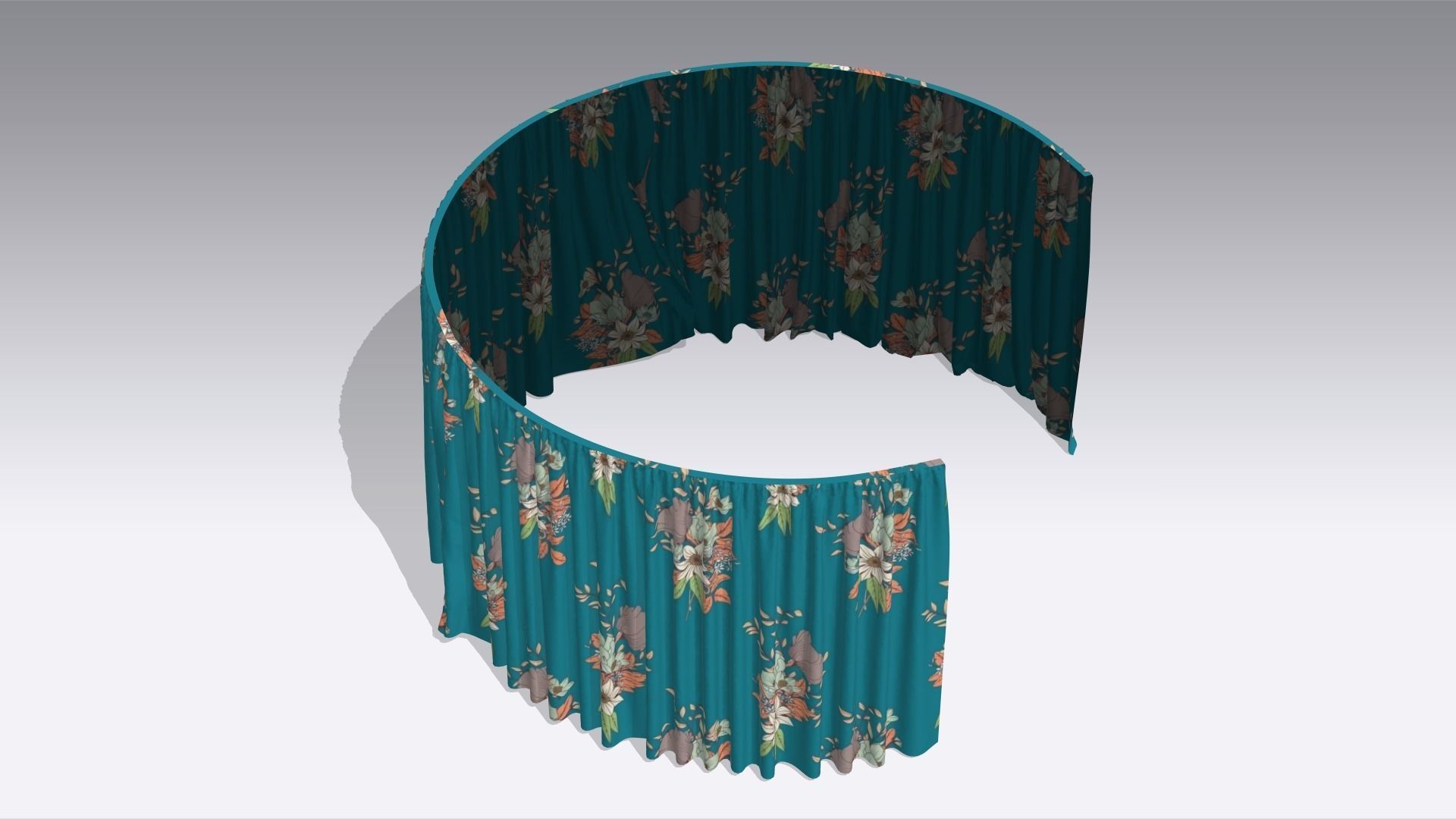 Curtain Low-poly 3D model_3