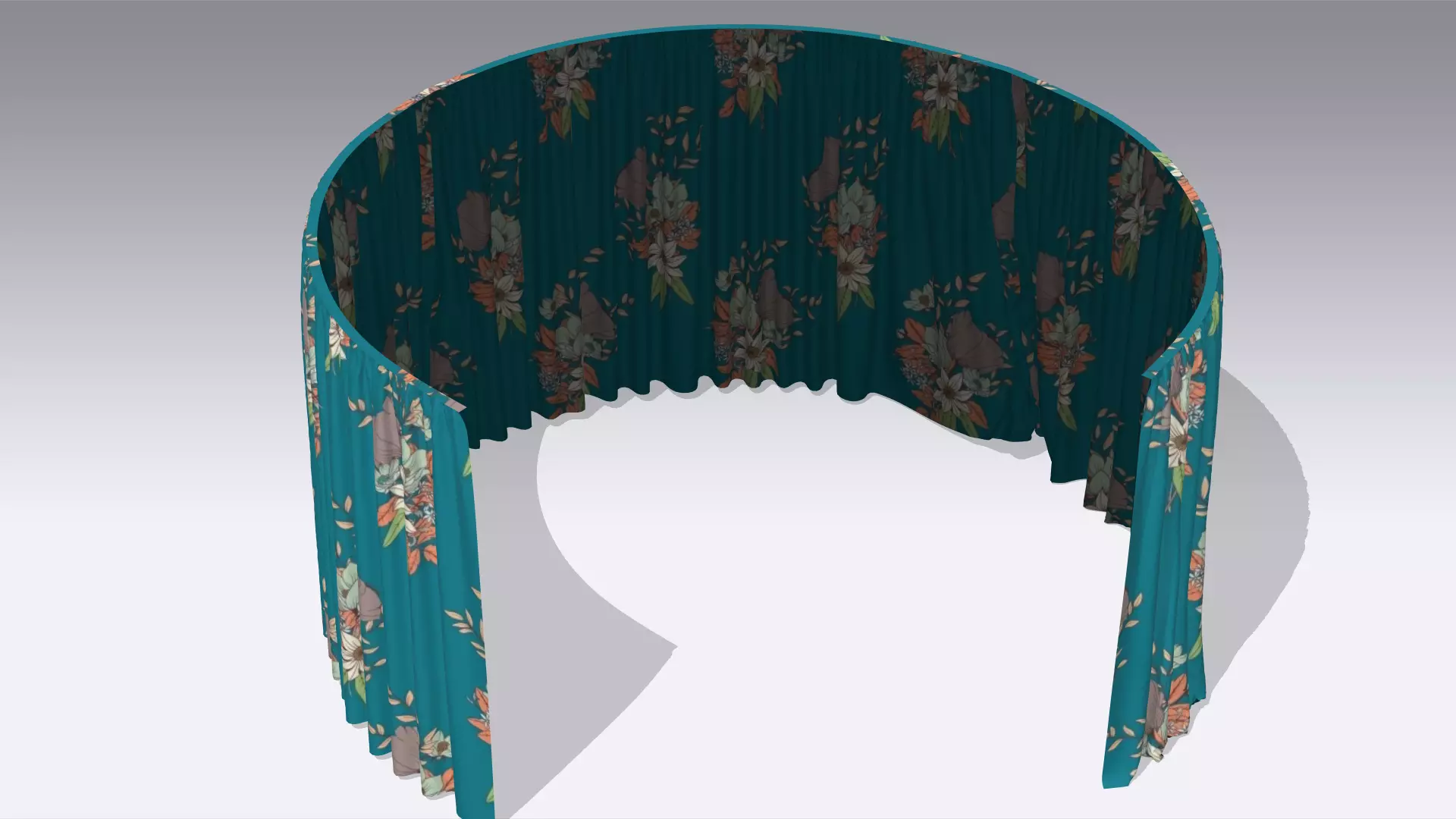 Curtain Low-poly 3D model_0