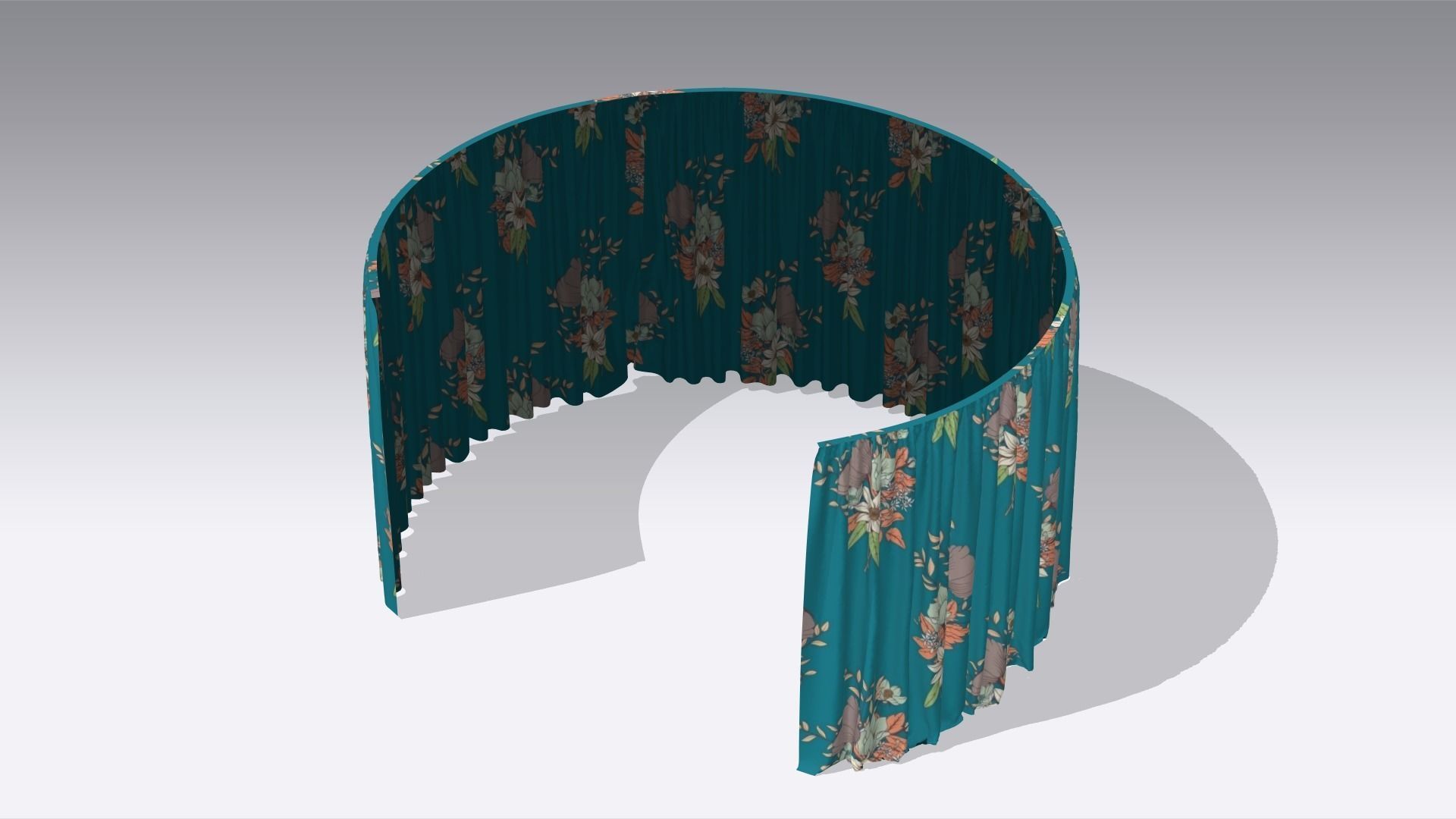 Curtain Low-poly 3D model_4