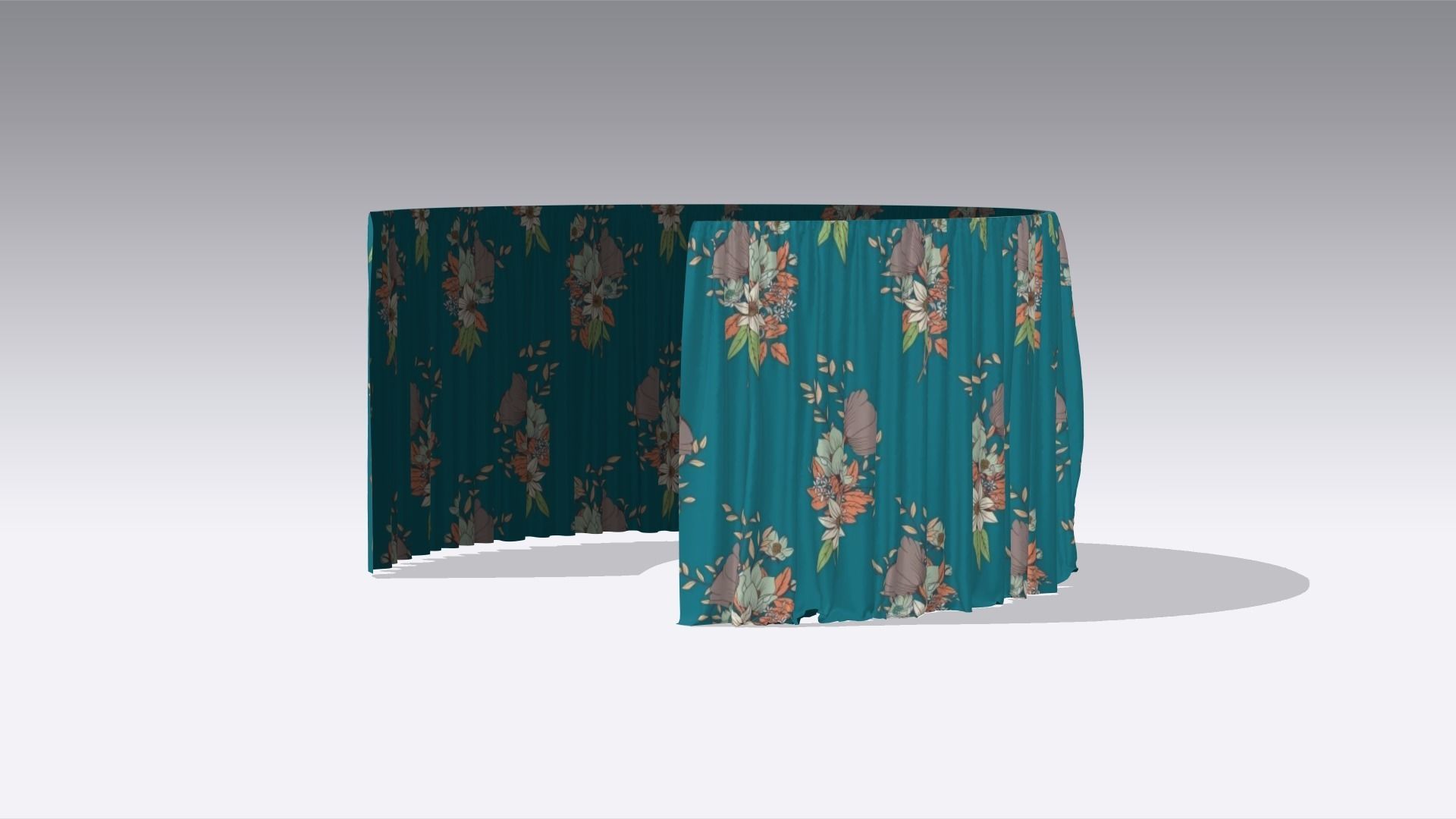 Curtain Low-poly 3D model_6