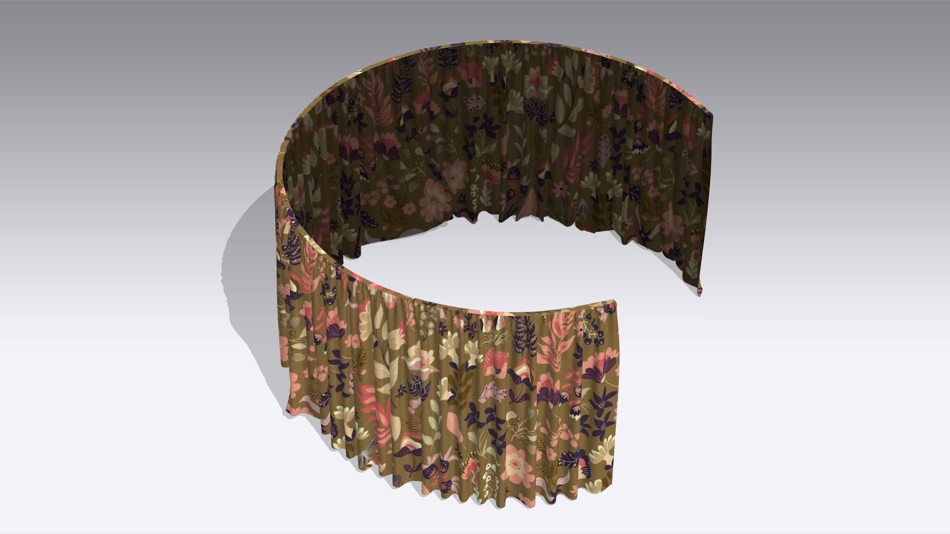 Curtain Low-poly 3D model_3