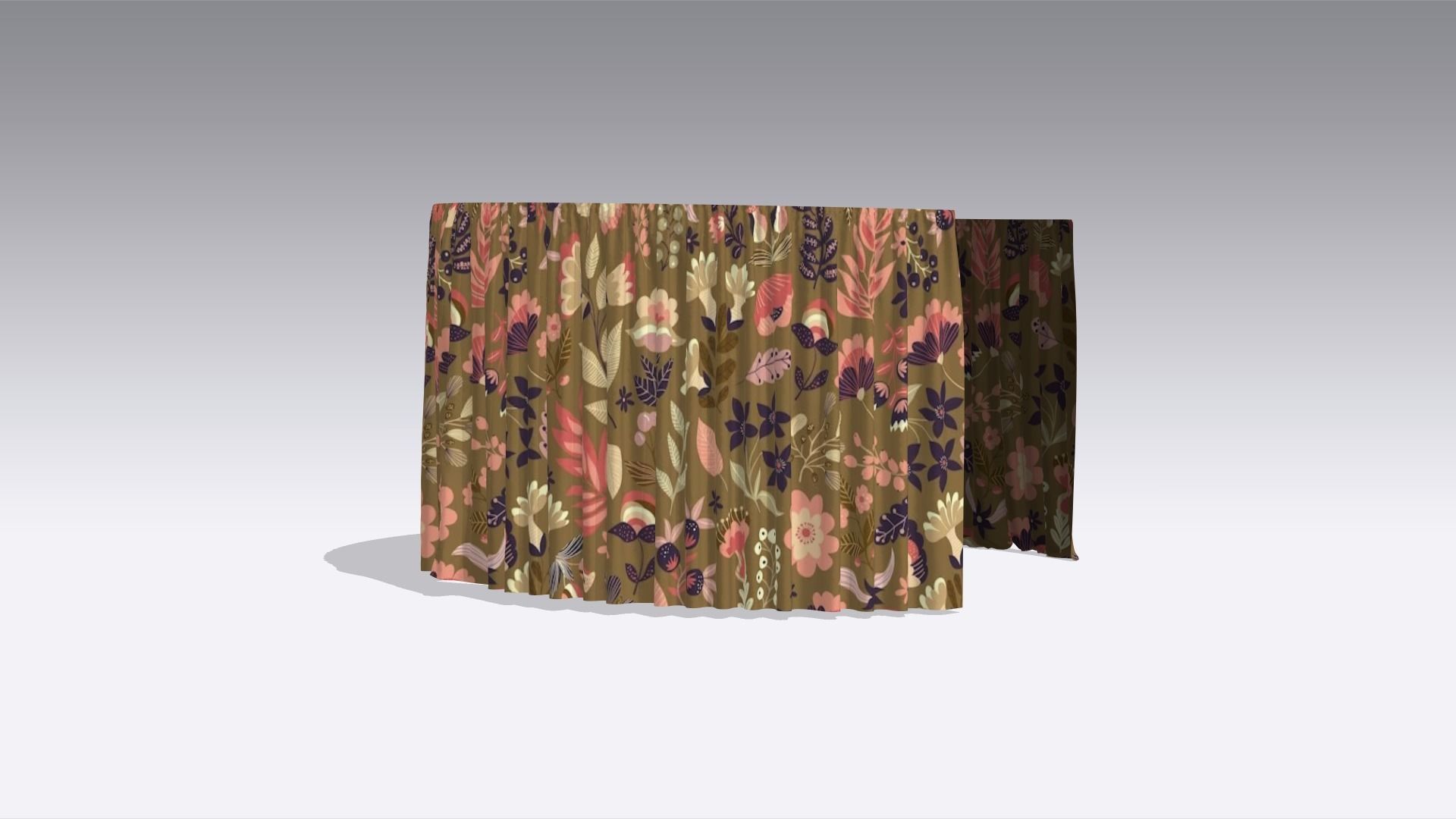 Curtain Low-poly 3D model_5