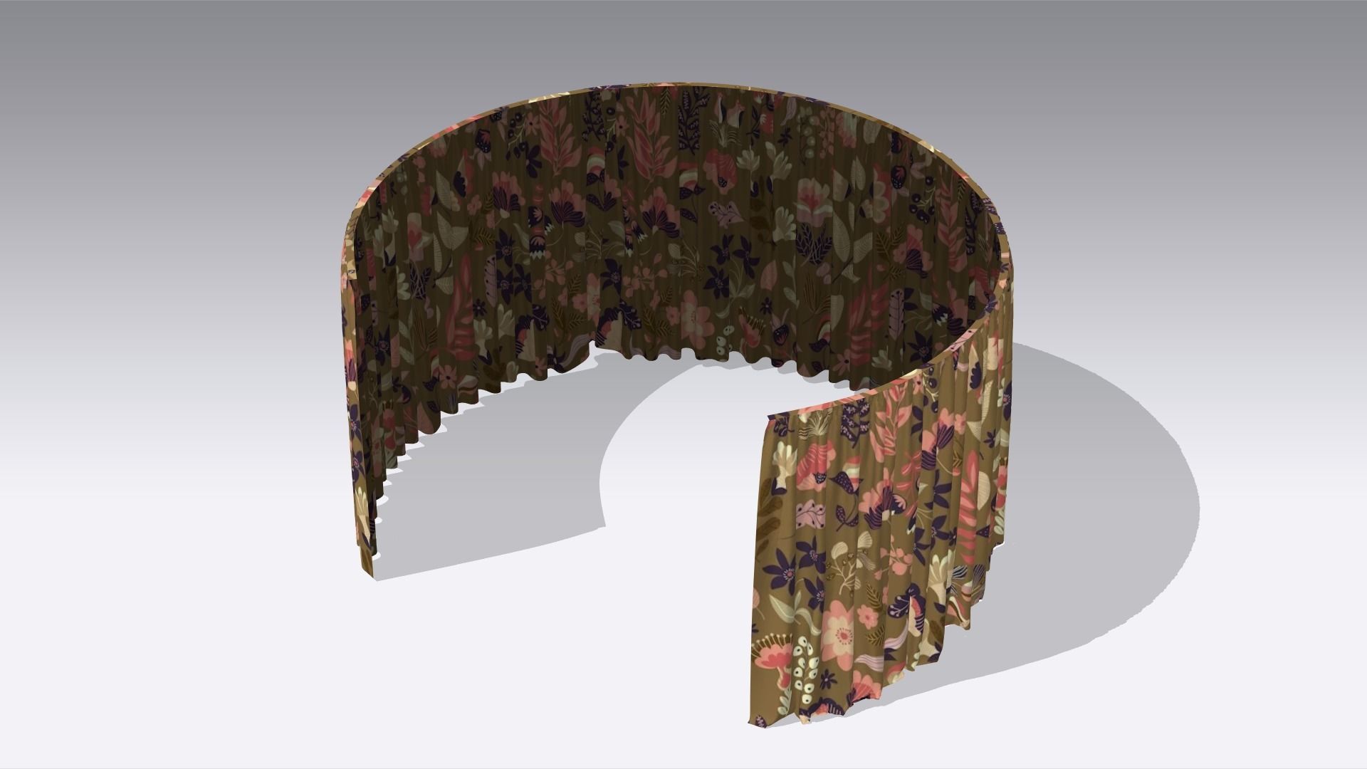 Curtain Low-poly 3D model_4