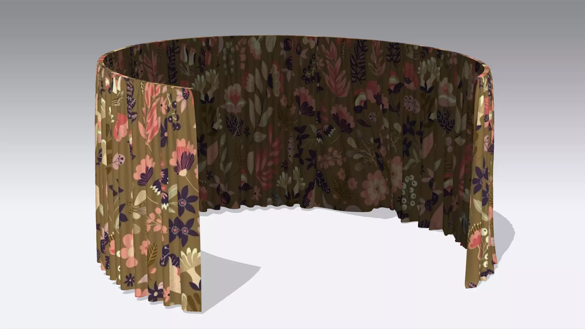 Curtain Low-poly 3D model_0