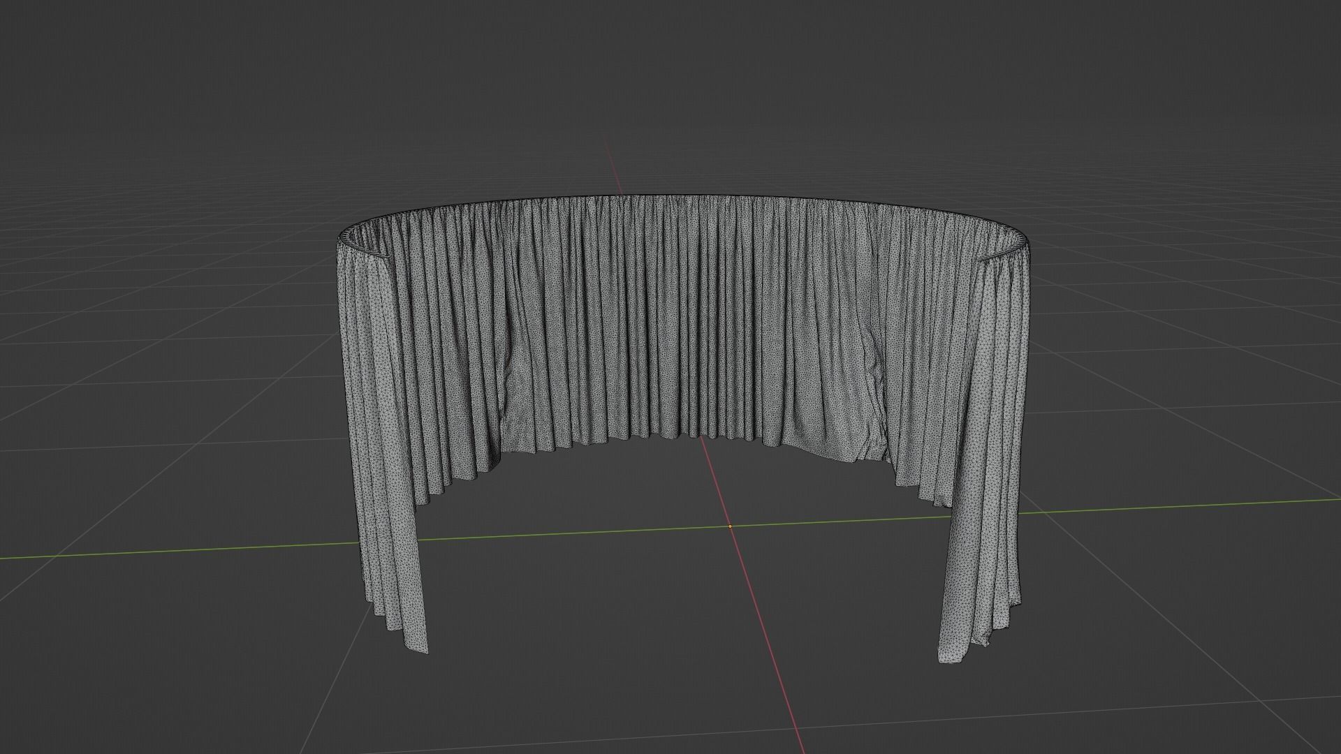 Curtain Low-poly 3D model_8