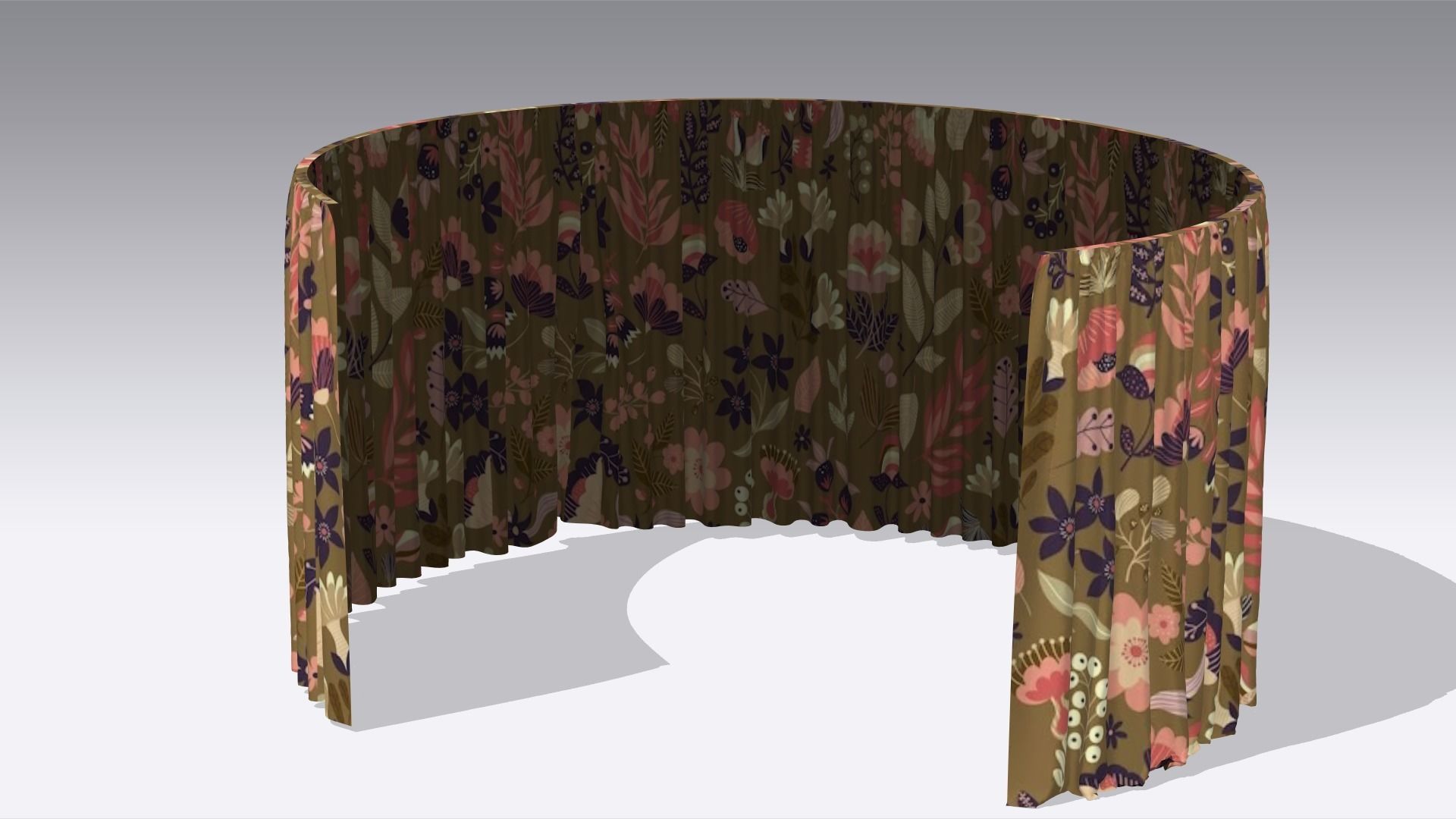 Curtain Low-poly 3D model_1