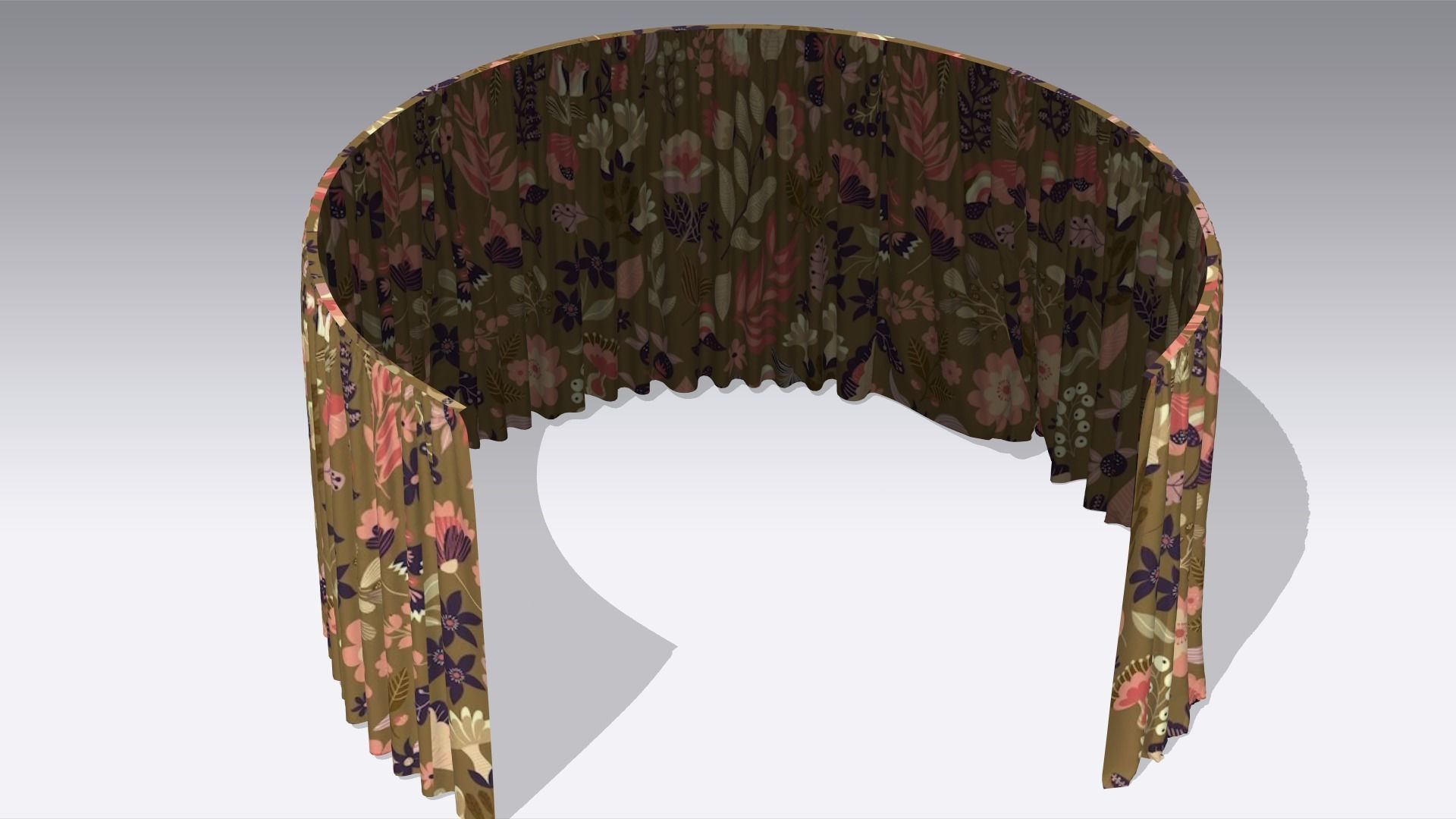 Curtain Low-poly 3D model_2