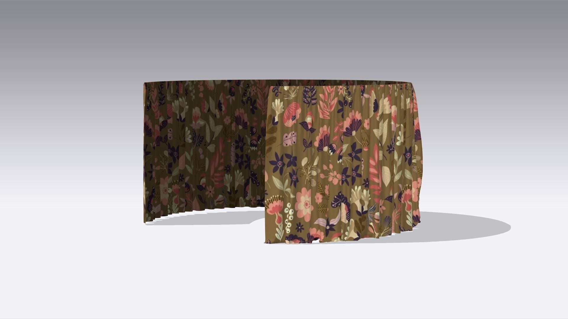 Curtain Low-poly 3D model_6