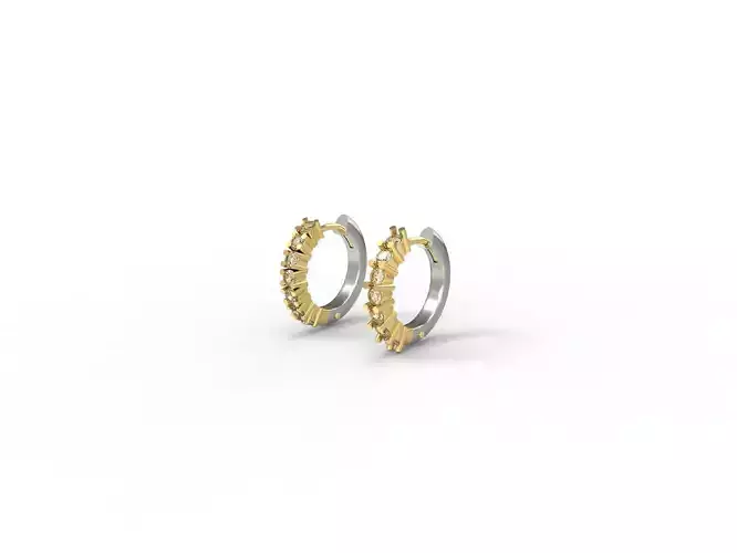 DELICATE DIAMOND HOOP EARRINGS COLLECTION  3D print model