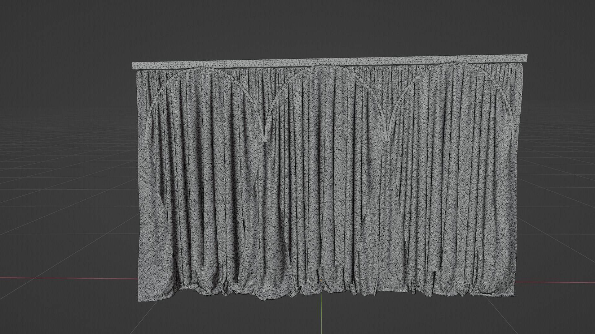 Curtain Low-poly 3D model_8