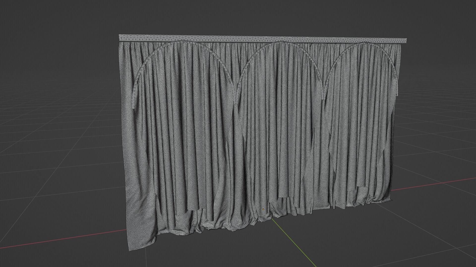 Curtain Low-poly 3D model_7