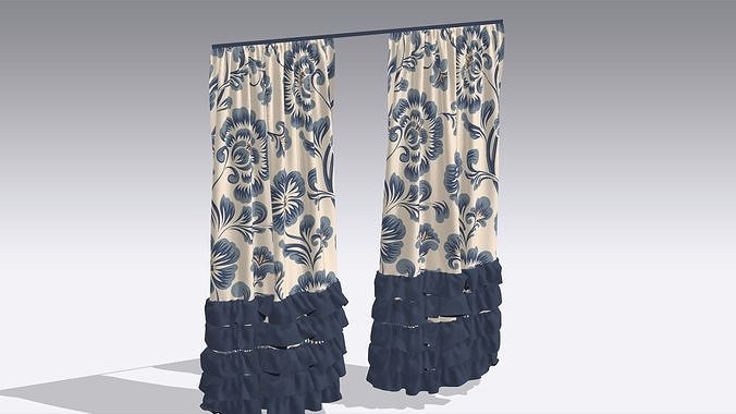 Curtain Low-poly 3D model