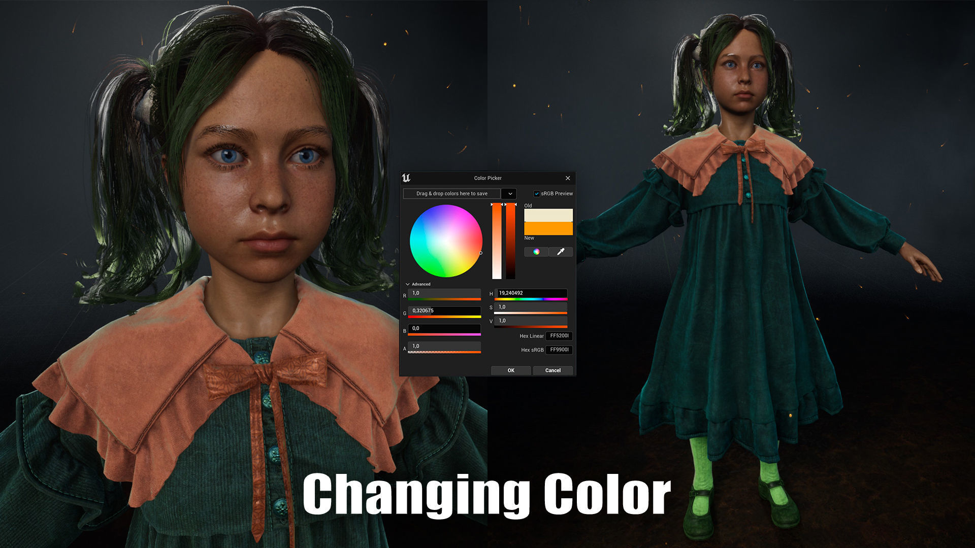 Changeling Girl Low-poly 3D model_14