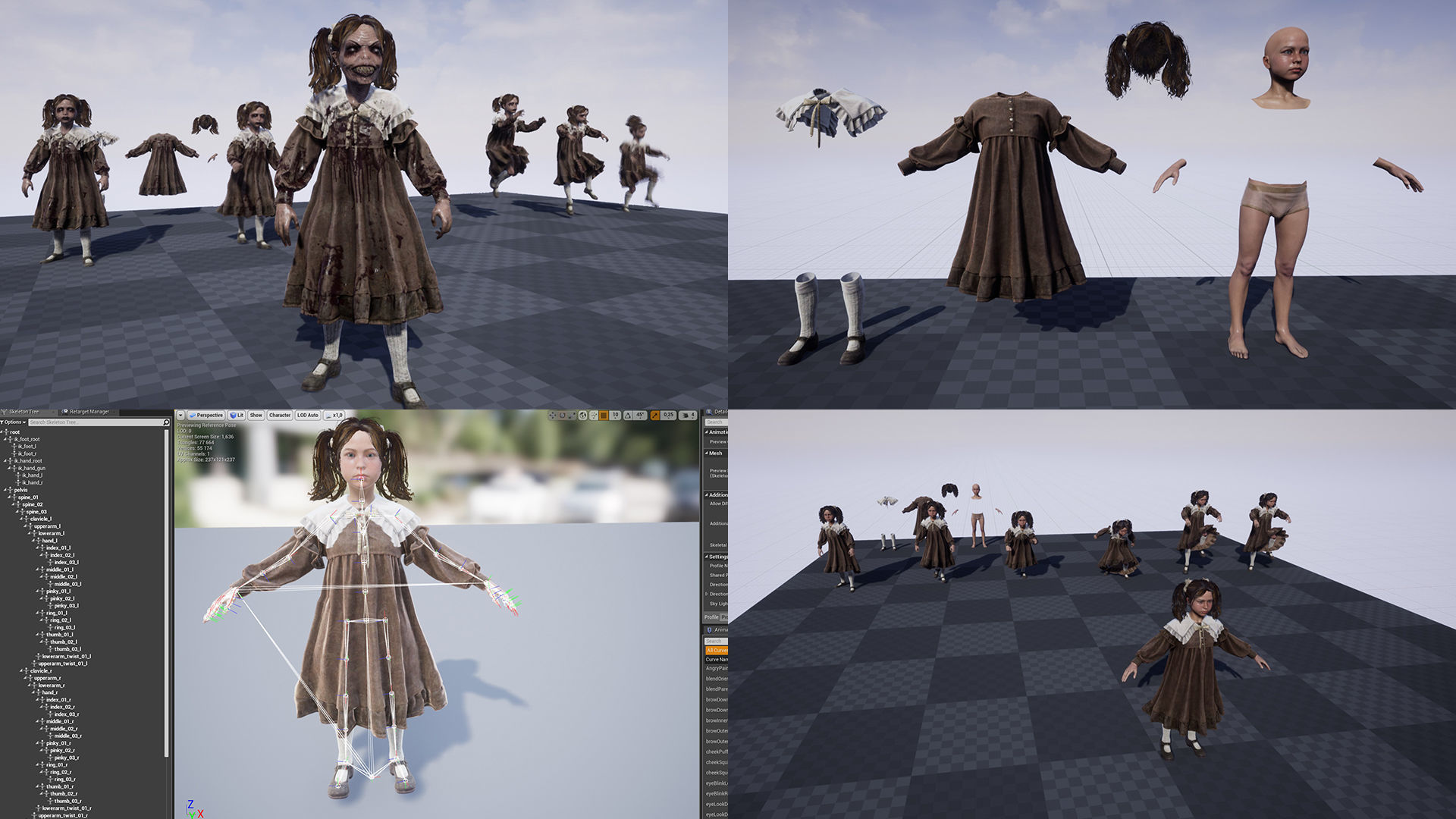 Changeling Girl Low-poly 3D model_16