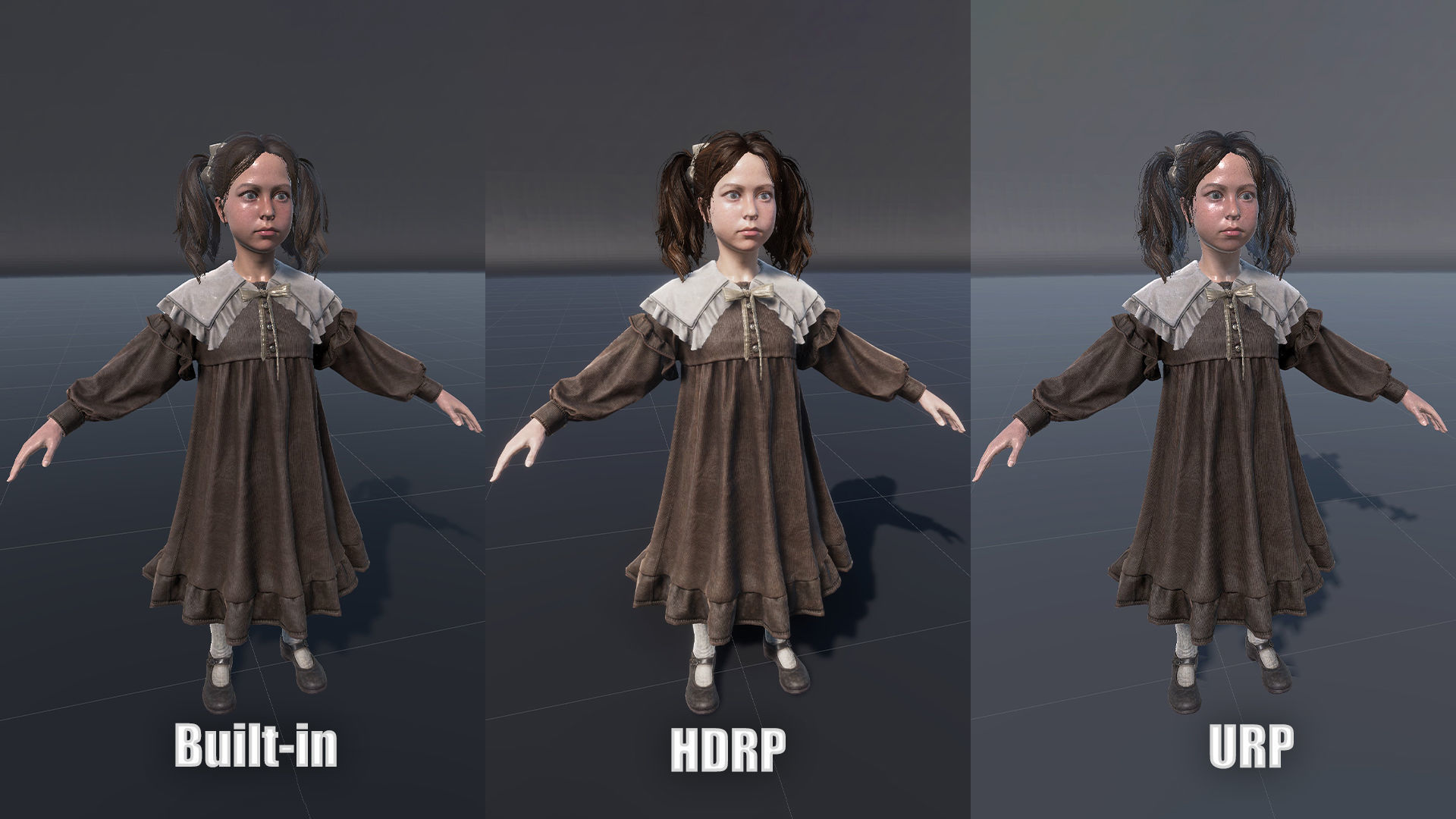 Changeling Girl Low-poly 3D model_18