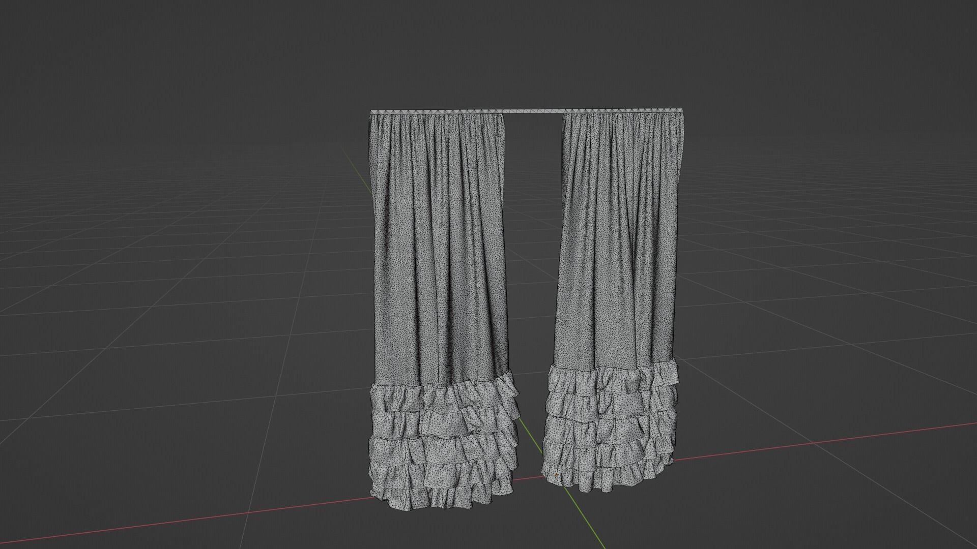 Curtain Low-poly 3D model_7