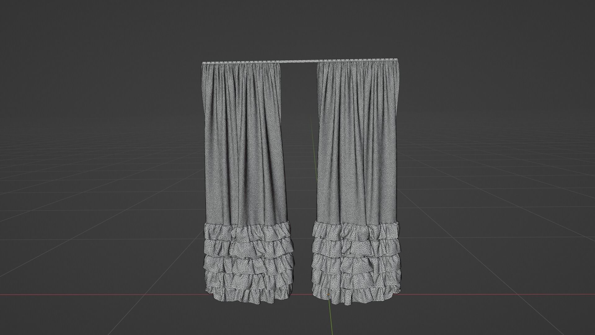 Curtain Low-poly 3D model_8