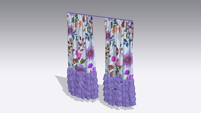 Curtain Low-poly 3D model