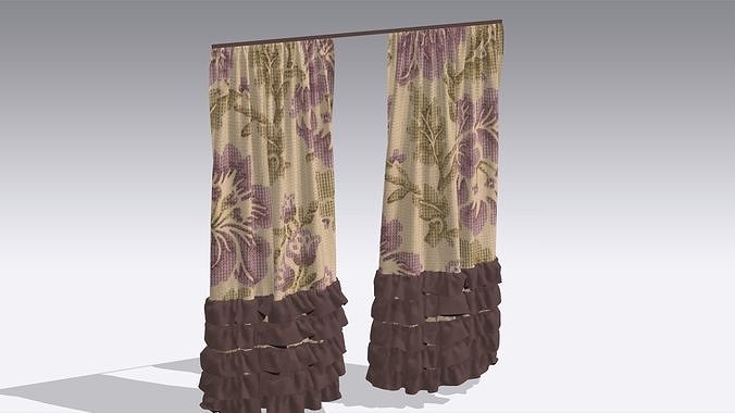 Curtain Low-poly 3D model