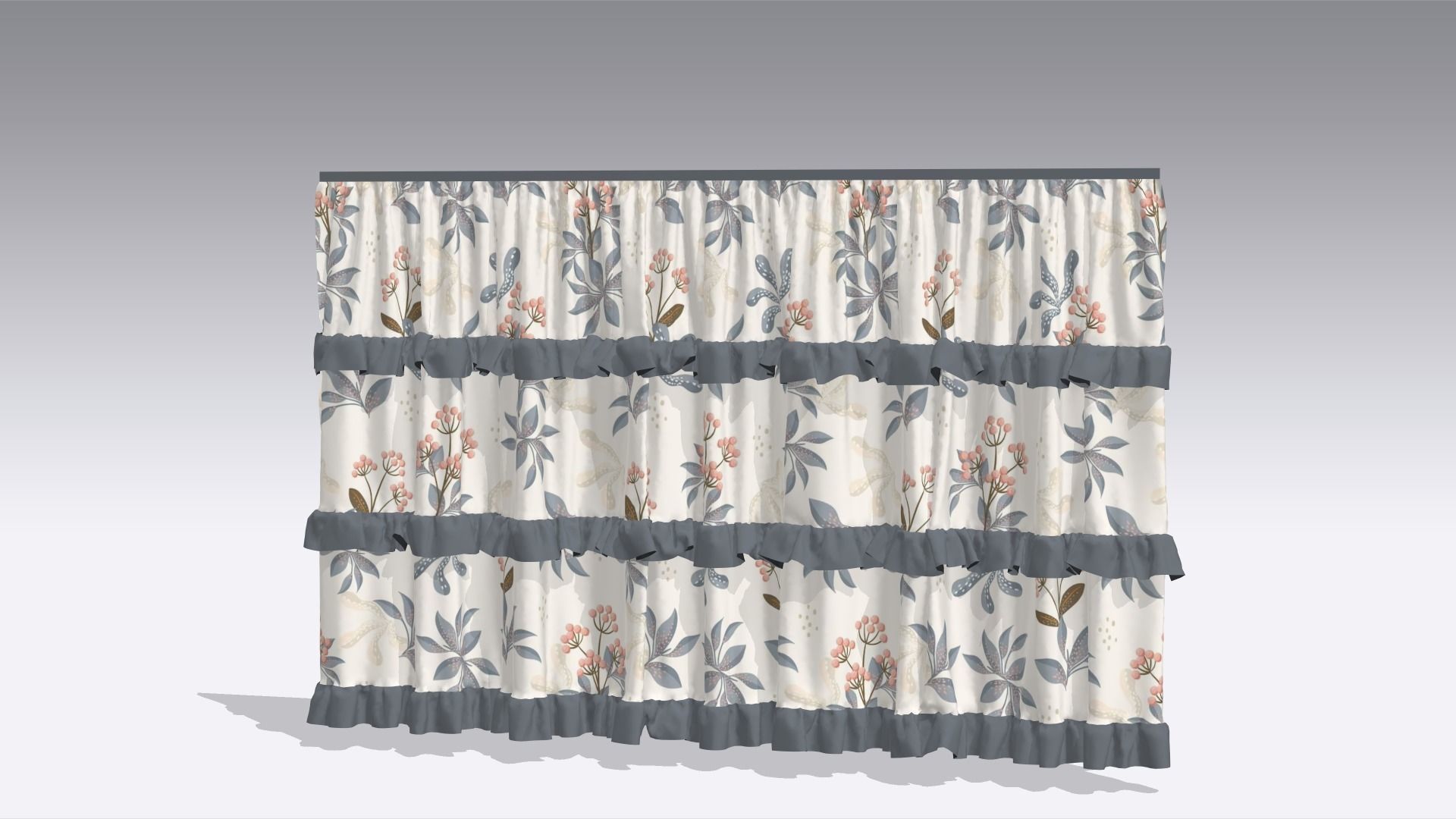 Curtain Low-poly 3D model_5
