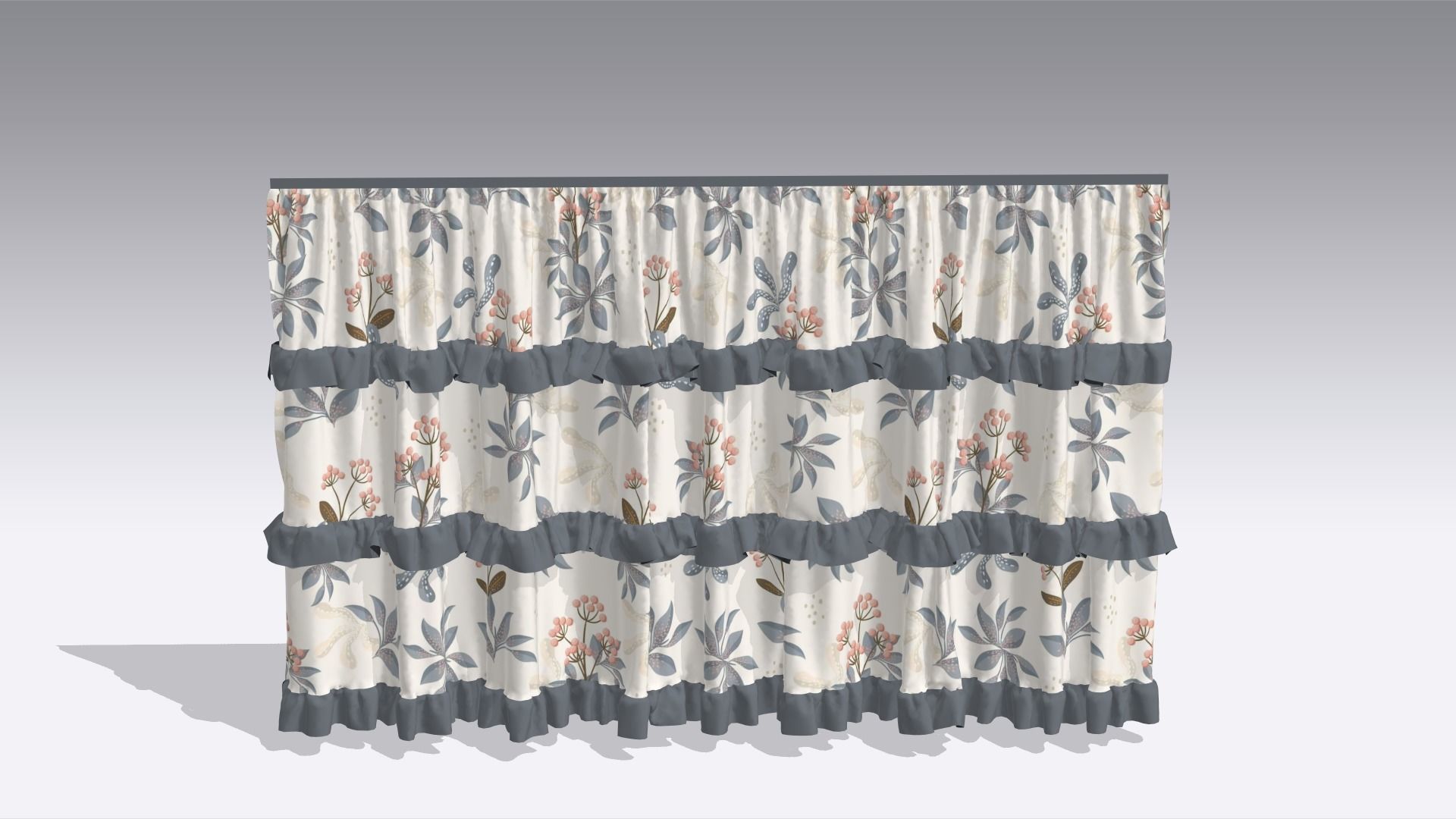 Curtain Low-poly 3D model_6