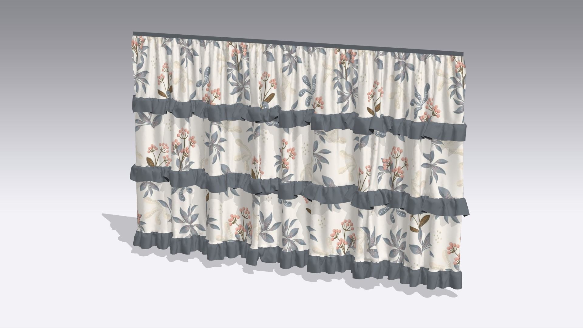 Curtain Low-poly 3D model_2