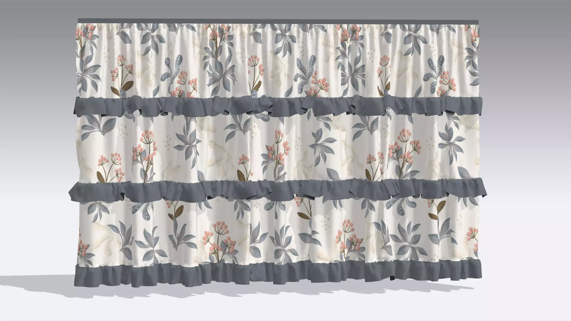 Curtain Low-poly 3D model_0
