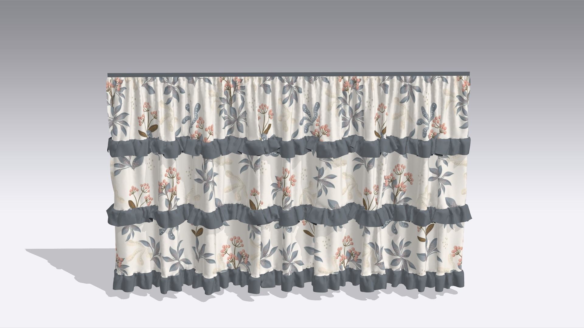Curtain Low-poly 3D model_3