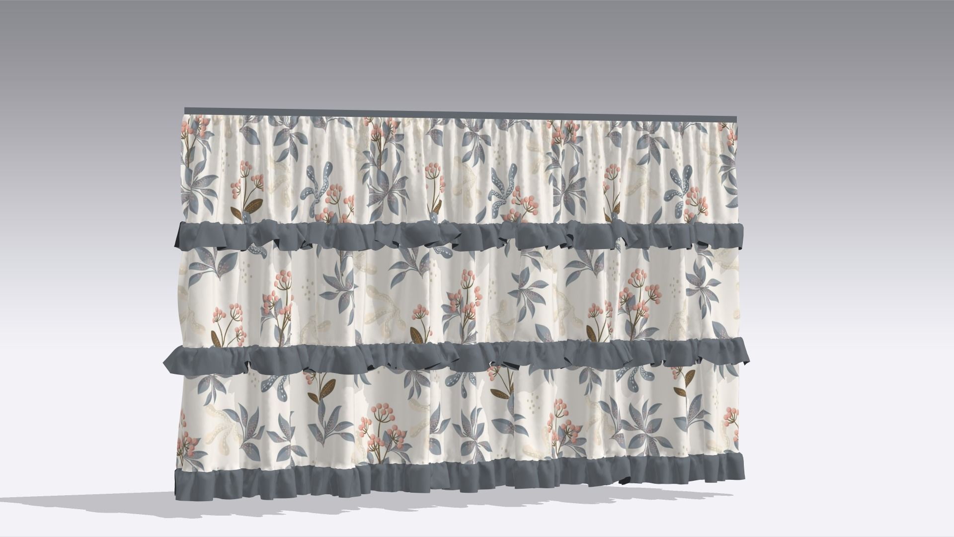 Curtain Low-poly 3D model_4