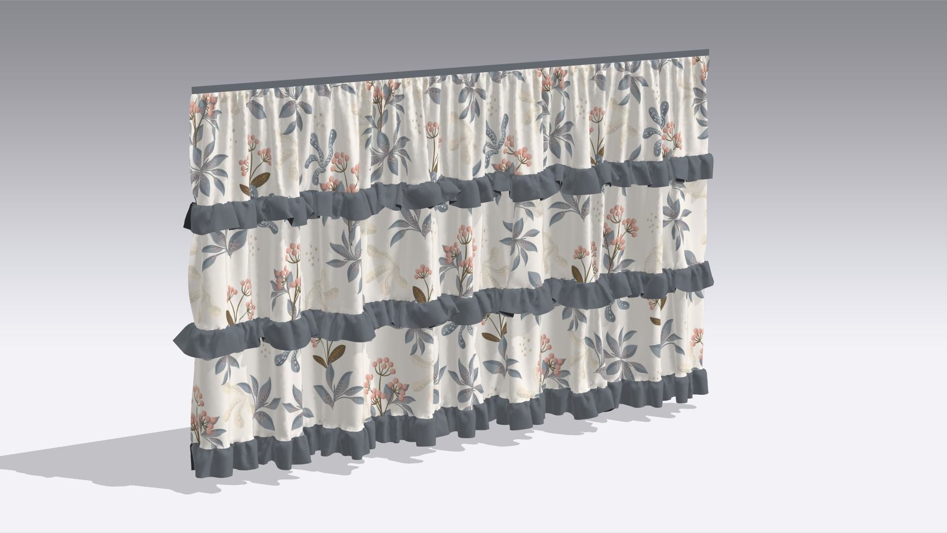 Curtain Low-poly 3D model_1