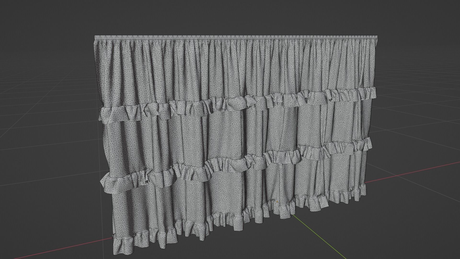 Curtain Low-poly 3D model_7