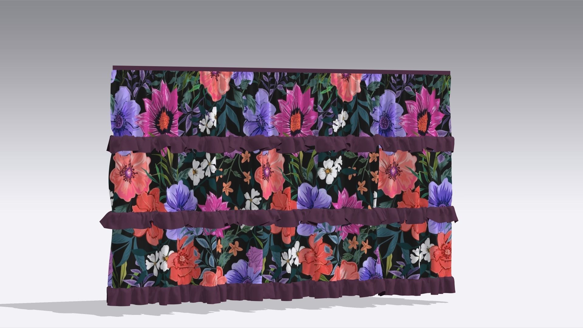 Curtain Low-poly 3D model_4