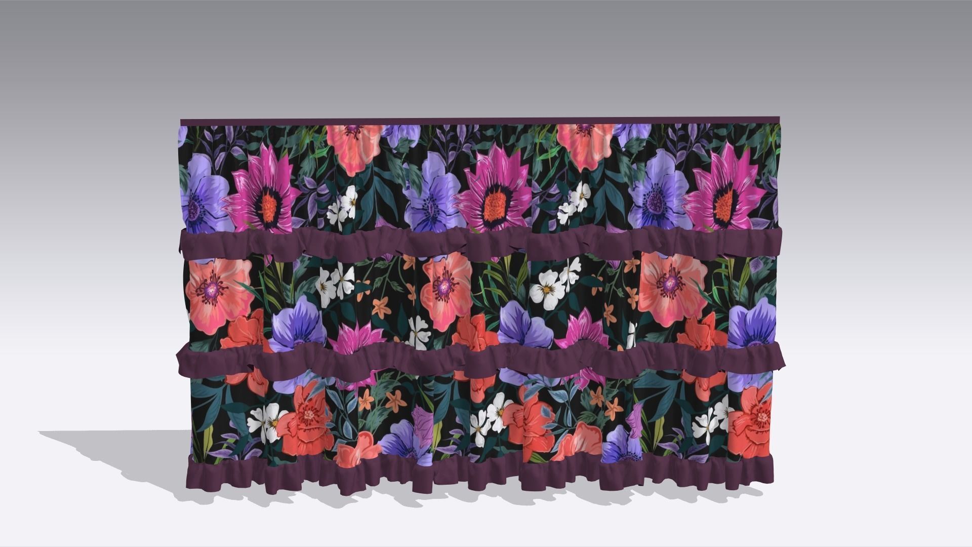 Curtain Low-poly 3D model_6