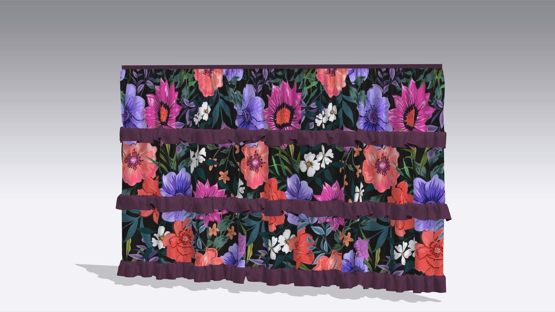 Curtain Low-poly 3D model_5