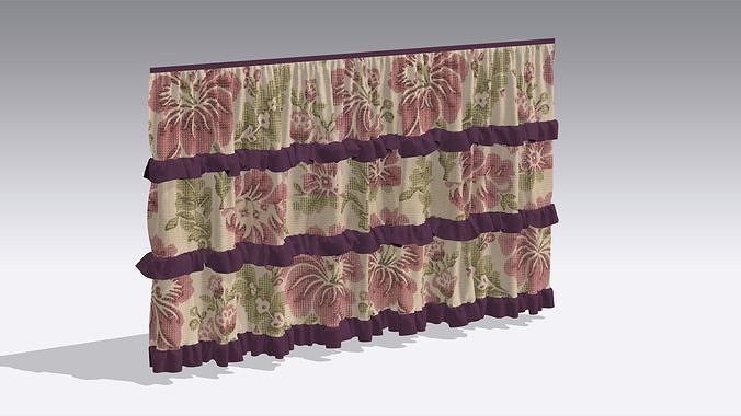 Curtain Low-poly 3D model
