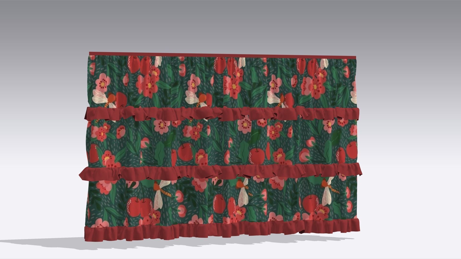 Curtain Low-poly 3D model_4